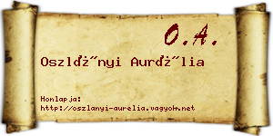 Oszlányi Aurélia névjegykártya