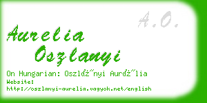 aurelia oszlanyi business card